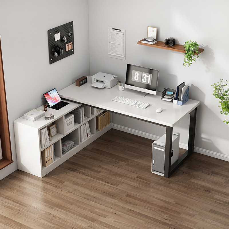 Computer Desk Student Home Writing Desk Corner Desk Bedroom Desk Bookshelf Integrated Table L-shaped Corner Desk