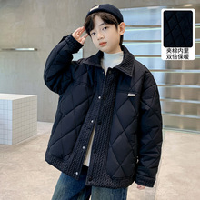 男童秋冬款夹棉棉衣2025新款儿童冬装加厚外套中大童保暖冬季潮酷