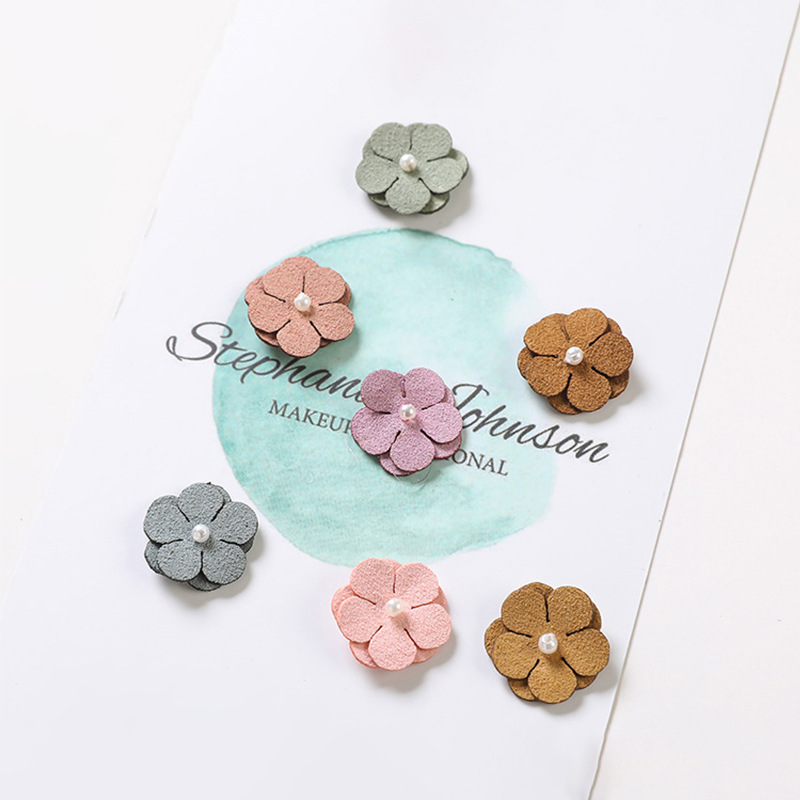 diy布艺手工花配饰 半成品珍珠五瓣花配件 袜子花辅料 双层小五星