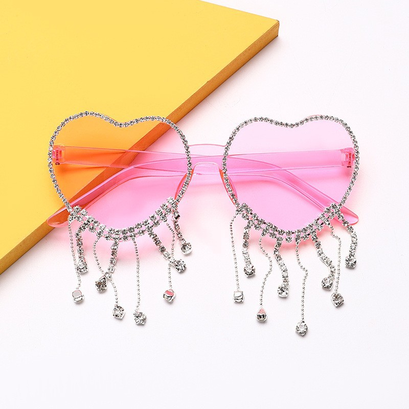19g Weight Frameless Glasses Structure Sunglasses Classification UV400 Protection, Acrylic Lens Material Polygon Glasses Style Outdoor, Travel Occasion Heart Shape Pattern Women's Gender Simple Style, Classic Style Style Simple Style Classic Style Heart Shape UV400 Protection Acrylic Polygon Frameless Women's Sunglasses 7
