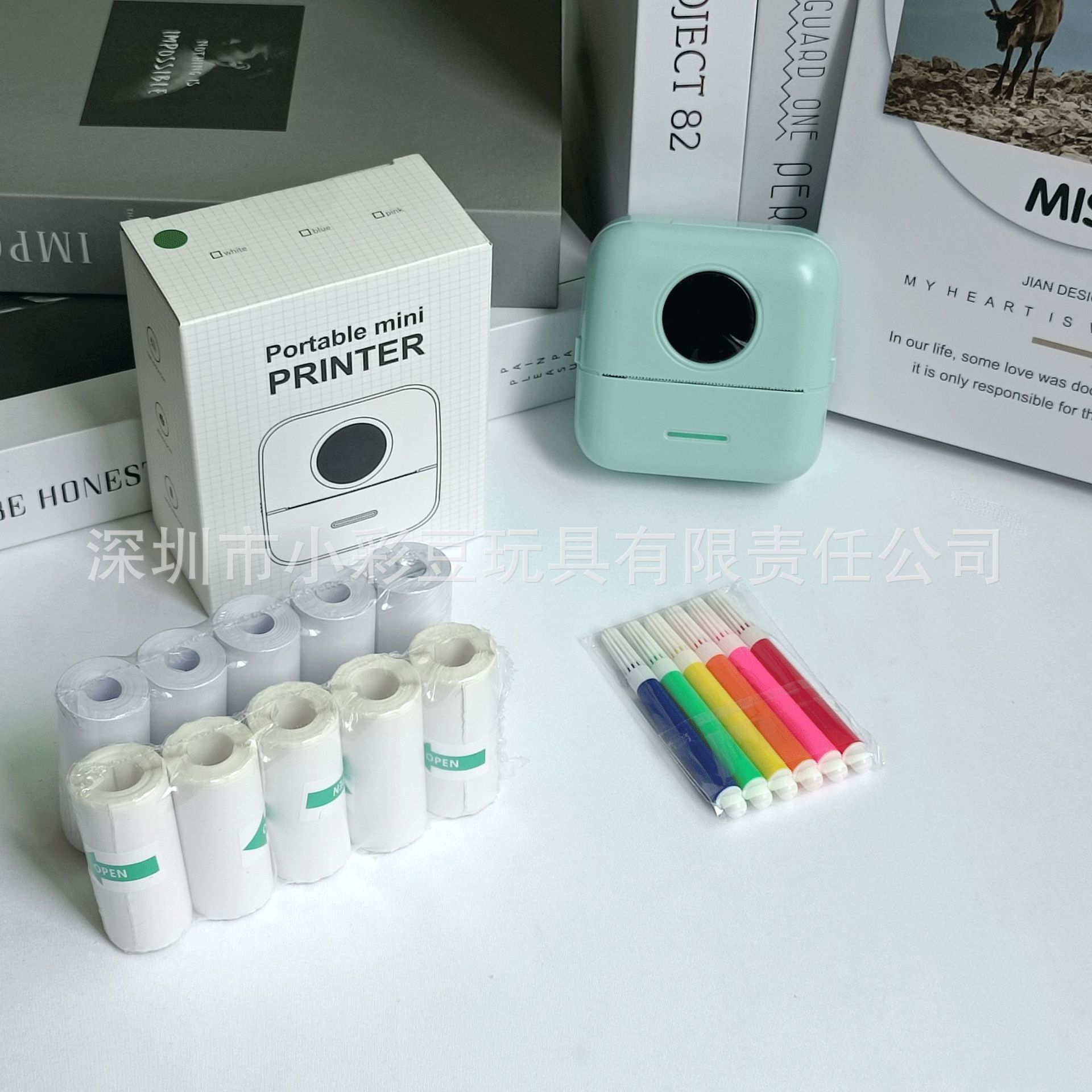 X5 녹색 + 감열지 5개 + 접착지 5개 + 색펜