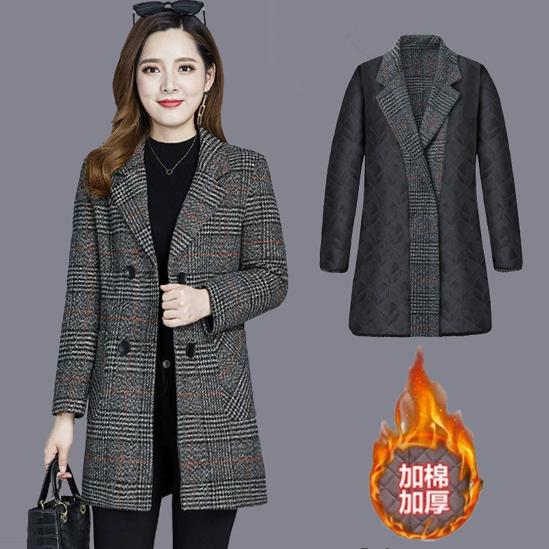 Осенний жакет для матери, костюм, trench coat, для середины возраста, западный стиль