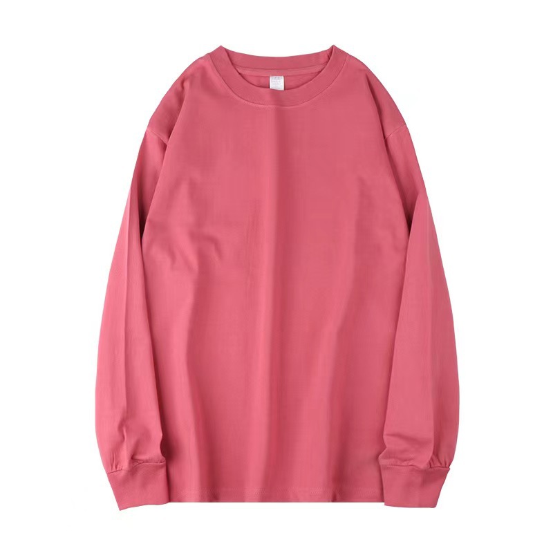 新作250gヘビーウェイト純綿ラウンドネック長袖Tシャツ メンズ トレンドブランド ファッション カジュアル ゆったり プリント 熱転写プリントトップス