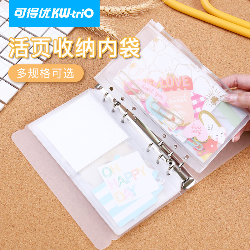 Kdedeou (KW-triO) a prueba de agua bolsa de almacenamiento de hojas sueltas bolsa de cordón A5/A6 transparente libro de contabilidad examen bolsa de la habitación