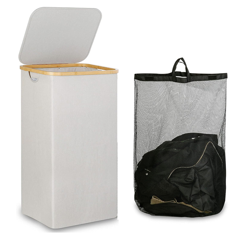 Cesta de ropa sucia plegable transfronteriza de tela con tapa, cesta de almacenamiento multifuncional, cesta de almacenamiento para baño, cesta de lavandería para baño