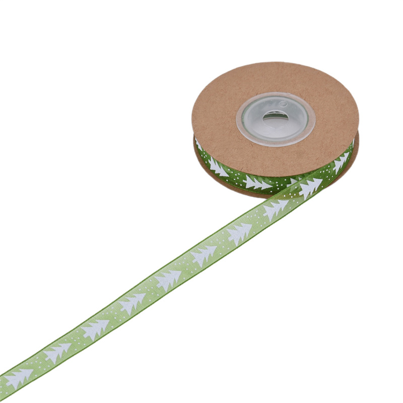 Navidad transfronteriza ribbon decoración de pastel impresa ribbon de árbol de Navidad gaza caja de regalo material ramo