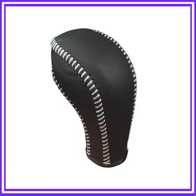 knob cover 10-14 old Enclave: Sürətlər qutusu və əl tormozu başlıqları - 13-15-models-of-the-kaiyue-black-leather-with-silver-gray-stitching-genuine-leather