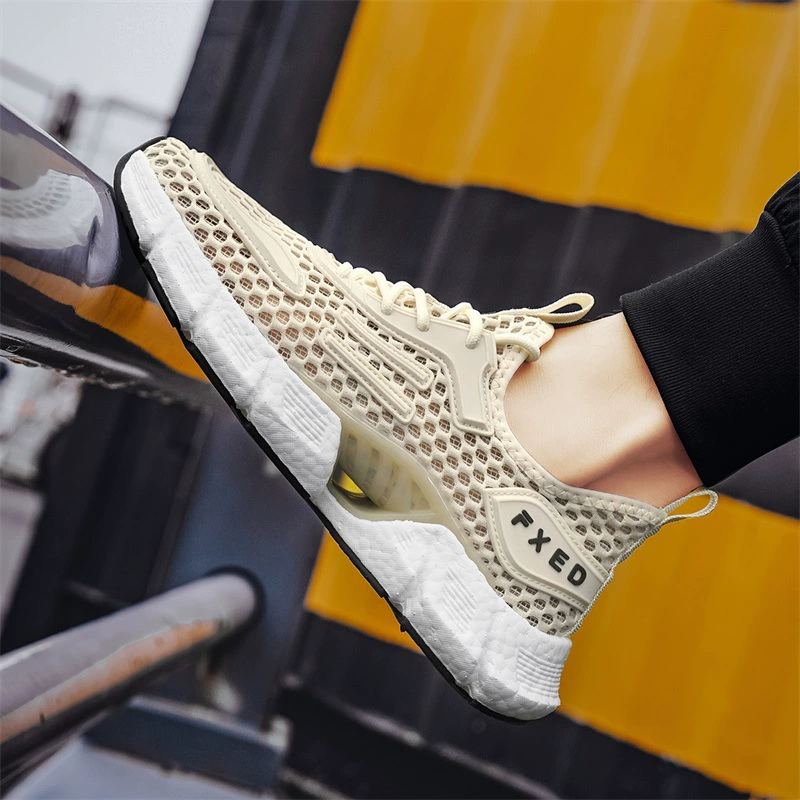 Спортивная обувь мужская дышащая большая сетчатая ткань повседневная обувь летний попкорн легкая беговая обувь для внешней торговли трансграничная мужская обувь