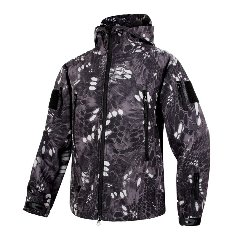 突撃服男性屋外ソフトシェル突撃服ベルベット迷彩防風コートクロスボーダー戦術ジャケットm65|undefined