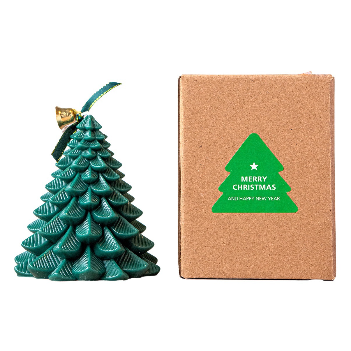 Forma de árbol de Navidad vela aromaterapia rojo blanco verde regalo al por mayor venta caliente regalo de mano decoración hecha a mano libre de humo cera