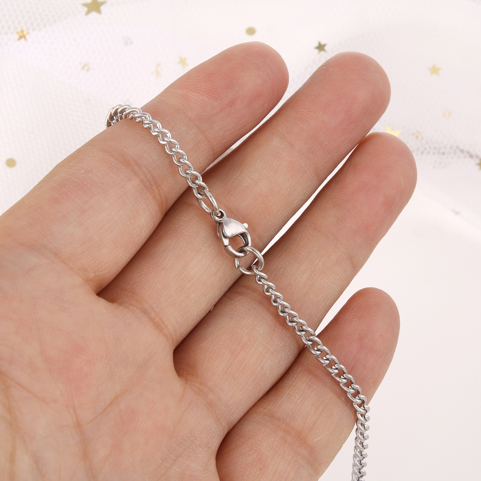 Simple Style Letter Stainless Steel Titanium Steel Polishing Necklace 1 Piece