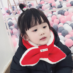 2023 Winter New Cotton Rabbit Fleece Baby Neck Scarf, Warm and Thick Korean Style Versatile Solid Color Children's Scarf