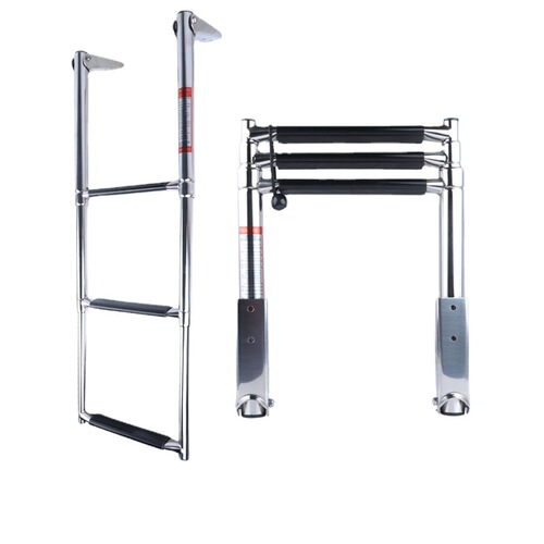 Stainless steel 316 fast boat yacht shipboard launchable folding telescopic ladder boarding steps for vessels