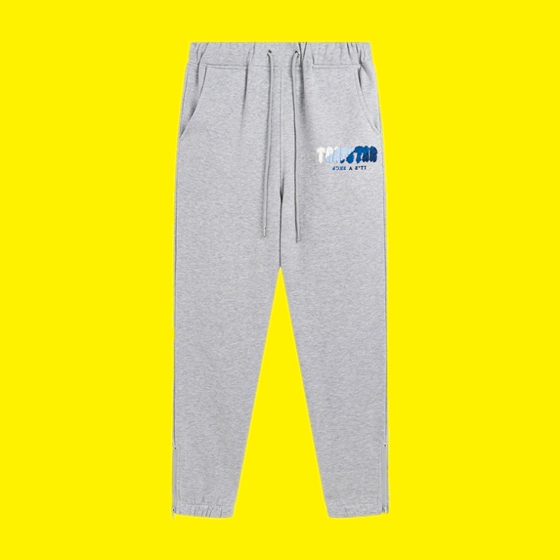 Trapstar azul Tigre cabeza toalla bordado traje forro polar suéter con capucha ceñida deportes casual pantalones largos