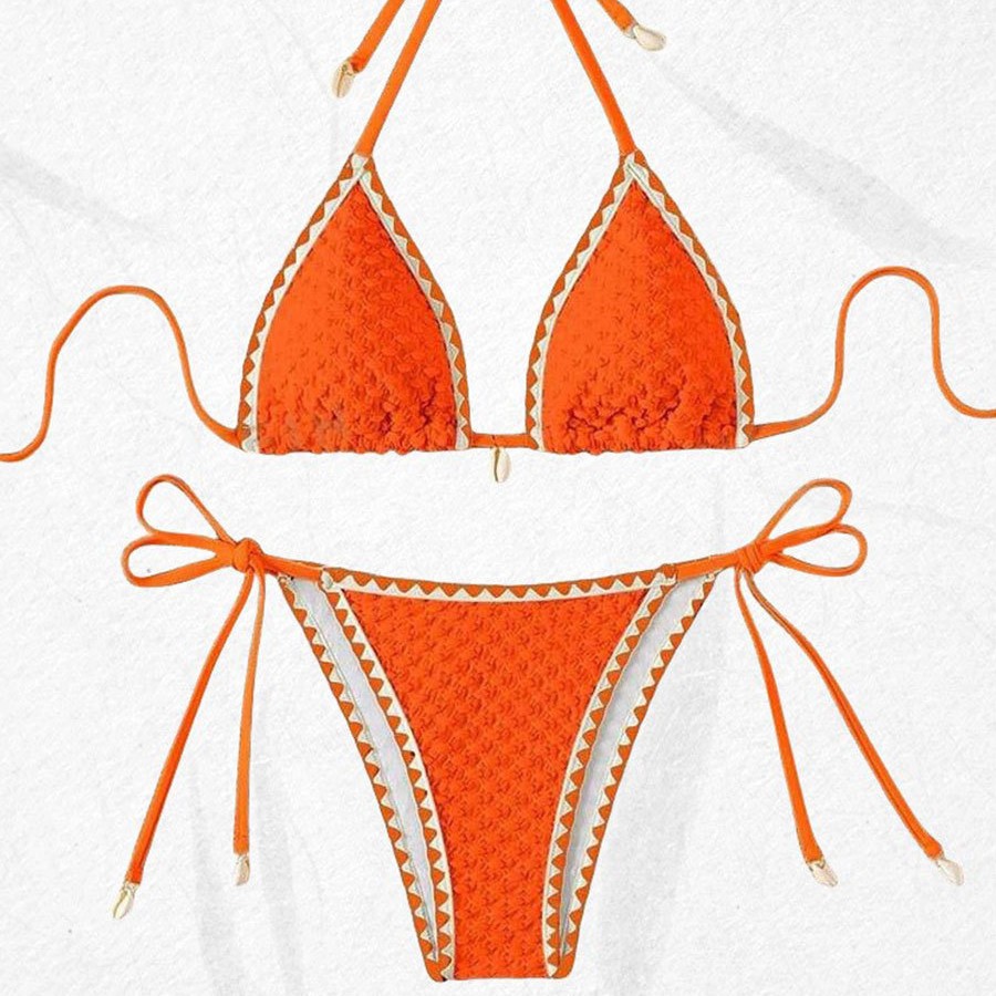 European and American New Swimsuits, Female Sexy Bikinis, Halter Straps, Beach Vacations, Amazon Cross-Border Swimsuits in Stock