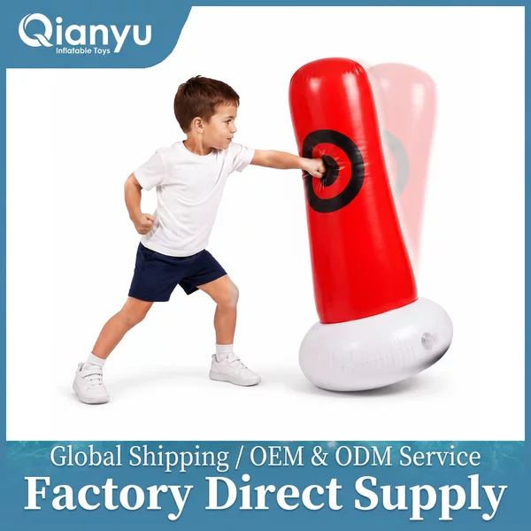 Cross-border custom-made children's inflatable boxing punching bag, freestanding home-use parent-child interactive stress-relief toy wholesale