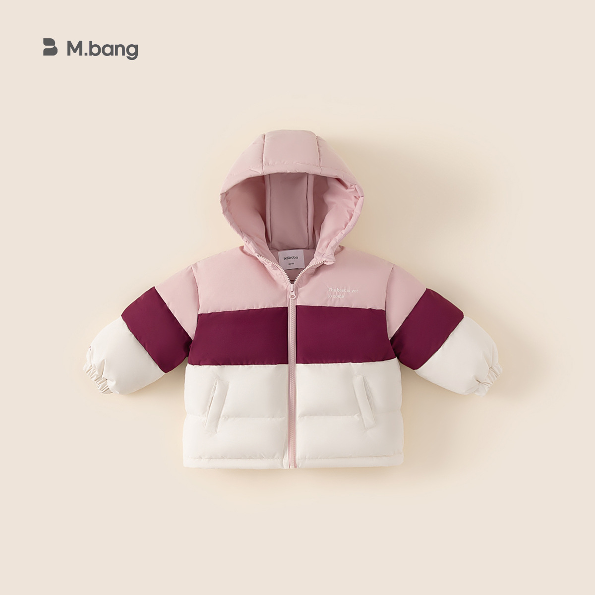 Yubao ropa infantil chaqueta de plumón para niños gruesa y suelta con capuchón blanco para niños de invierno chaqueta de plumón corta de colores