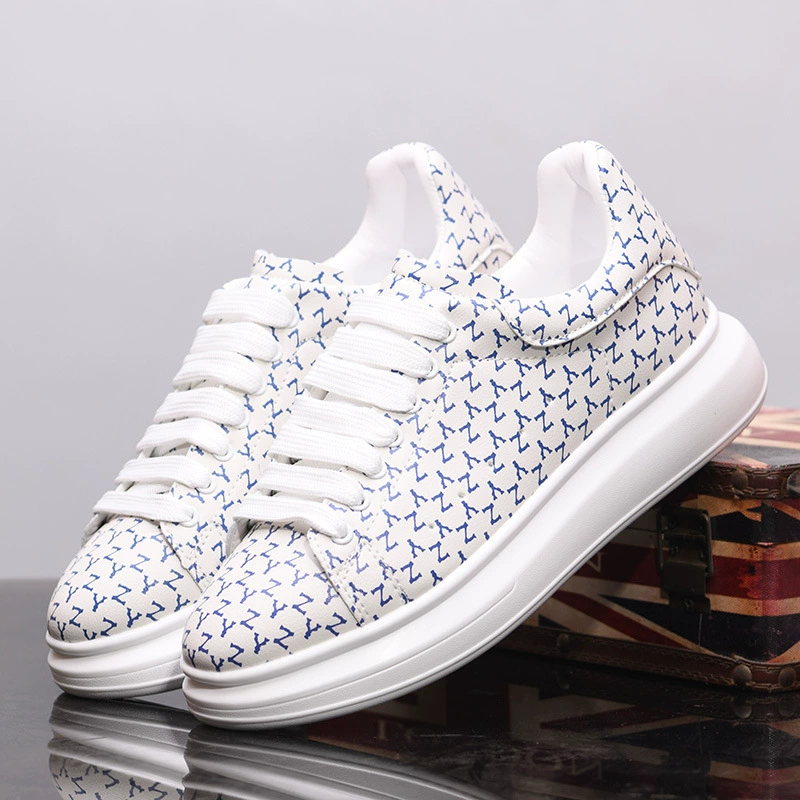 Весенние мужские туфли Маккуин Маленькие белые туфли