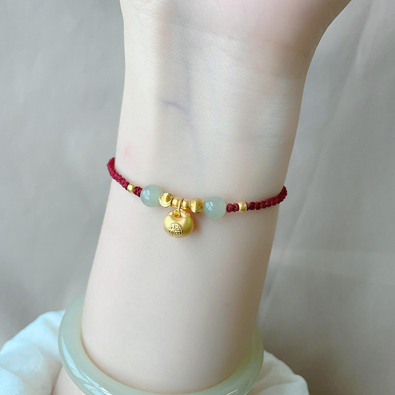Xiao Pang Fu Bracelet Female Jin Tuo Tuo Haoyun Pearl Buman Year Woven Red Hand Rope for Girlfriend Gift Bracelet