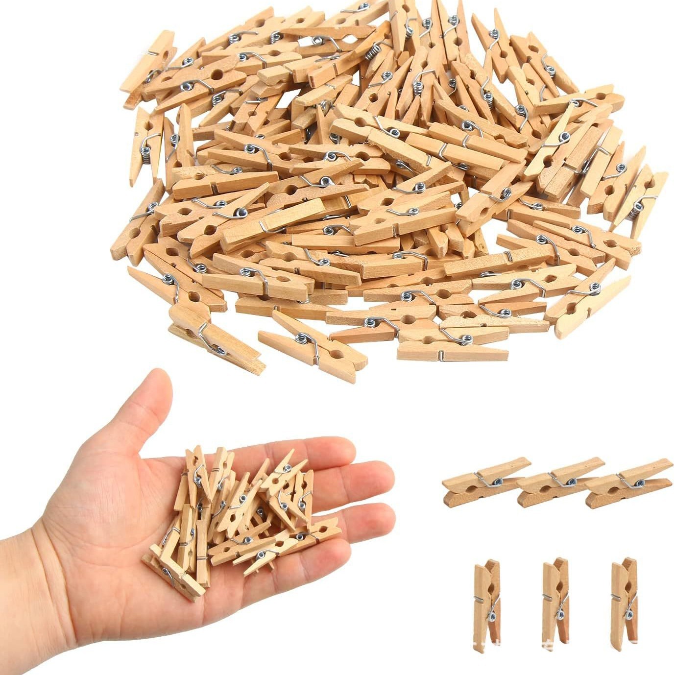 Cross-border 2.5~7.2cm wooden color clip DIY photo wooden clip decorative photo wall clip note clip message clip