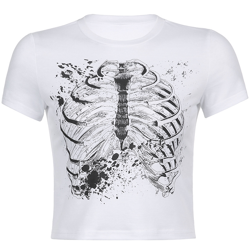 new breastbone contrast printing t-shirt Nihaostyles wholesale clothing vendor NSSSN75212