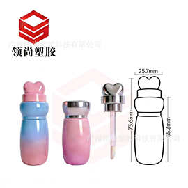 爱心盖渐变唇釉管可爱少女心彩妆塑料包材瓶爆款跨境可印logo