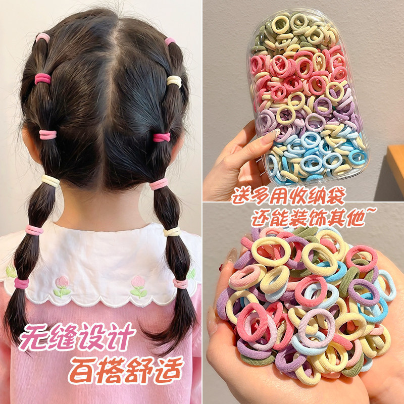 韩系多巴胺毛巾发圈女可爱儿童头绳丸子头拇指发绳高弹力皮筋发饰