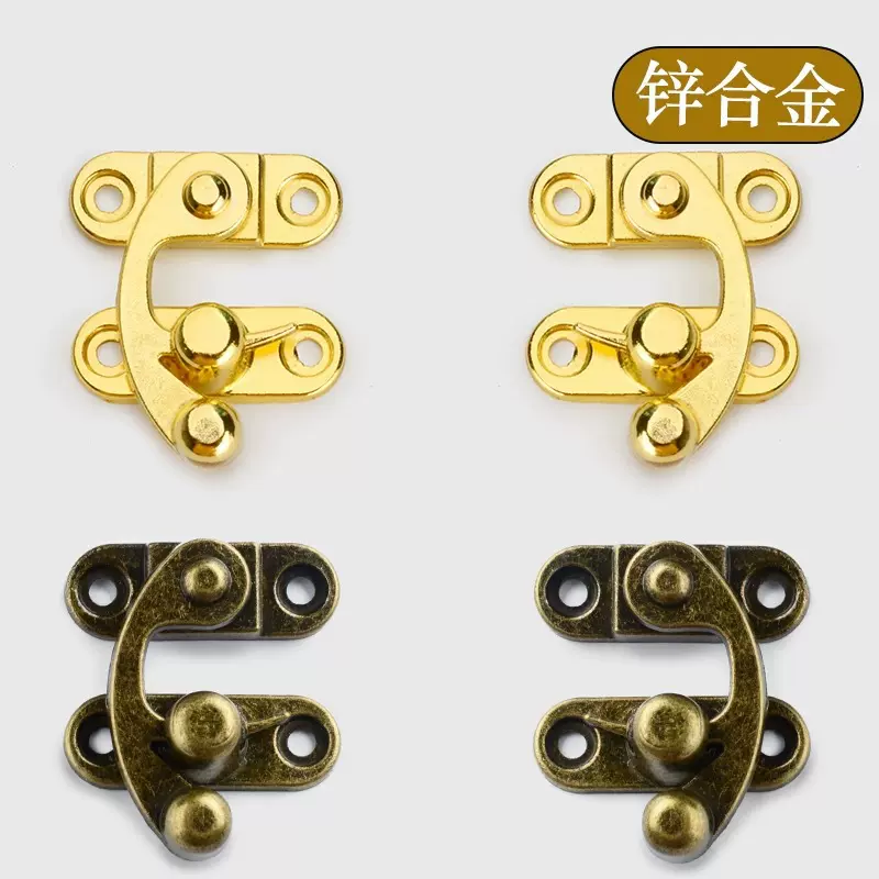 生产批发 锌合金仿古牛角锁 木盒酒盒礼品盒搭扣 压铸挂金牛角锁
