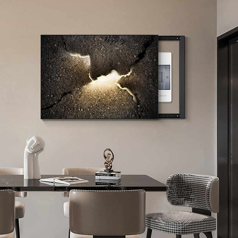 Italian-style Light Luxury Meter Box Decorative Painting Advanced Sense Shielding Strength and Weakness Switch Box Mural Painting with Power Switch Box Hanging Painting