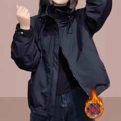 2025秋冬季新款女士短外套加绒加厚爆款冲锋衣小个子大码女装棉服