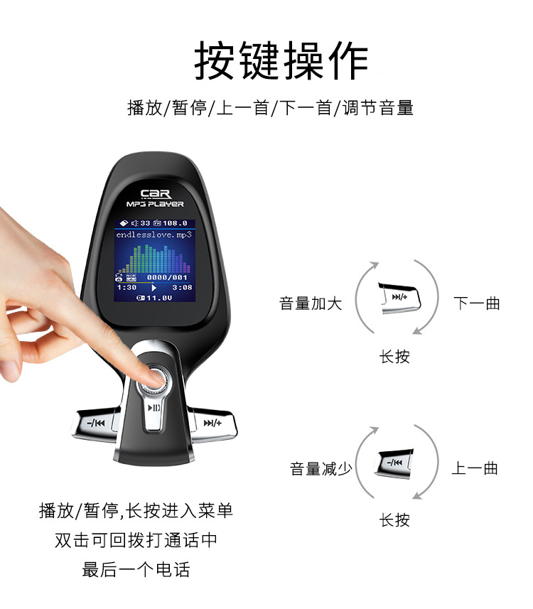 New BT28 Color Screen QC3.0 Car FM Transmitter Car MP3 Bluetooth Player