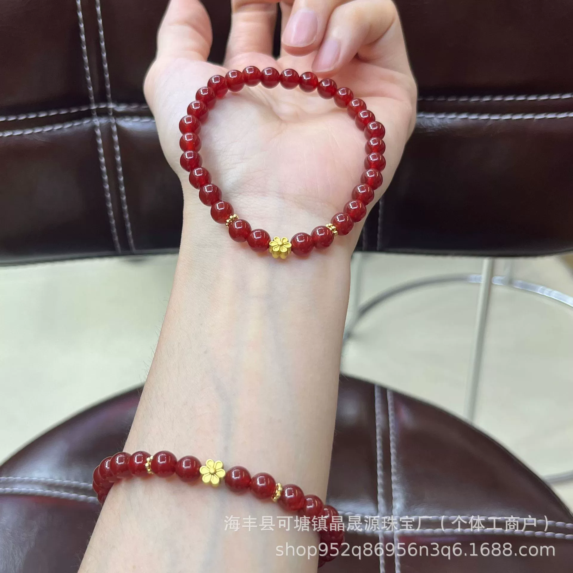 Натуральный красный агат браслет южно-красный ручной шампур с цветочной аксессуаром летом оригинальный дизайн сети красный живой бонус