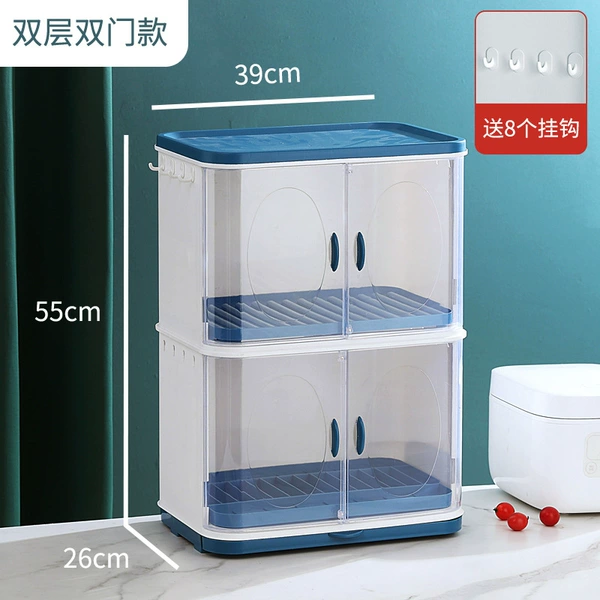 Blue double-layer-double door
