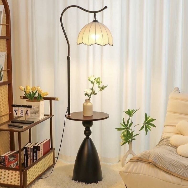 Medieval Style Floor Lamp Living Room Sofa Next to Bedroom Bedside Sunset High-End Creative Internet Celebrity Vertical Fishing Lamp