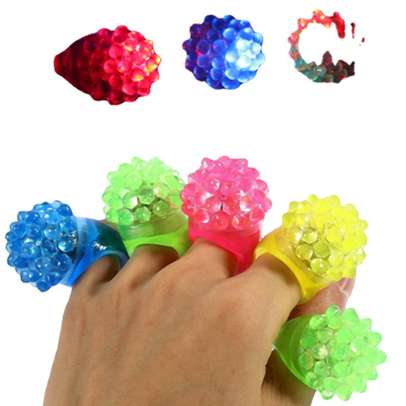 Strawberry, fluorescence ring, flashing toy from soft rubber, for import