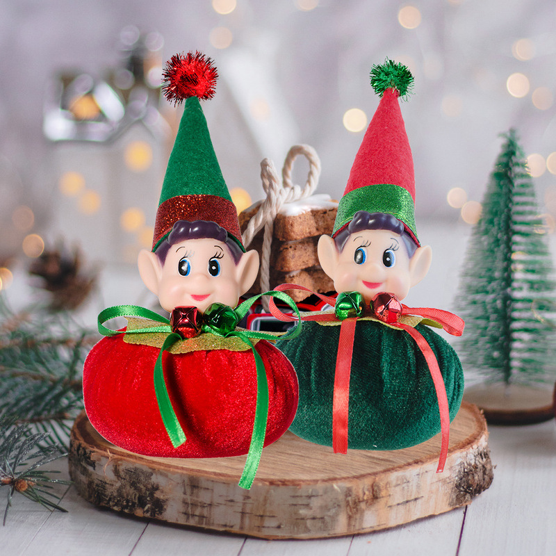 クリスマス装飾用品クリスマスエルフオーナメントウィンドウホームデコレーション赤と緑のクリスマス本棚エルフ人形|undefined