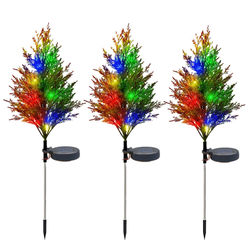 Solar de Navidad Lámpara decorativa LED lámpara de jardín al aire libre simulación árbol de Navidad jardín césped lámpara paisaje lámpara de tierra