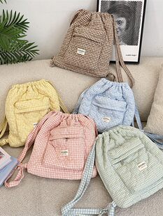 Demi-season quilted backpack, shoulder bag, drawstring