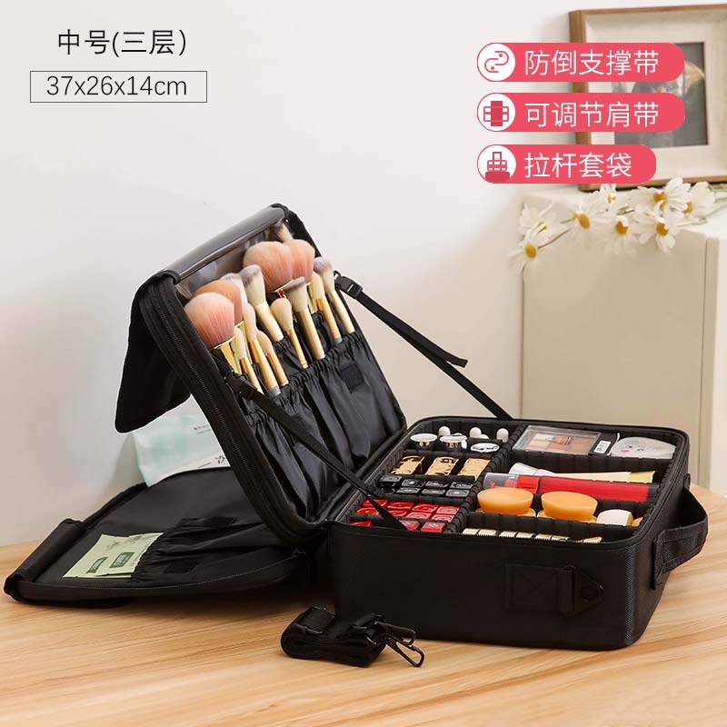 大容量化粧バッグ女性携帯旅行化粧品収納バッグins風紋刺繍ネイルアートと化粧キット