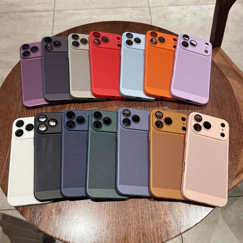 Apple 17Promax Cooling Breathable Mobile Phone Case Iphone16 Fine Hole 14 Goggles 13/12 Anti-Fall Protective Cover