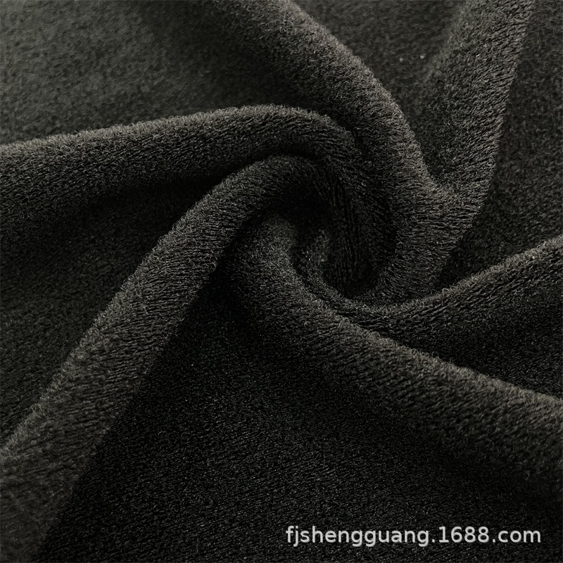 锦氨黑色防真OK布 绒布粘贴布 适用于发热衣护膝等运动用品面料