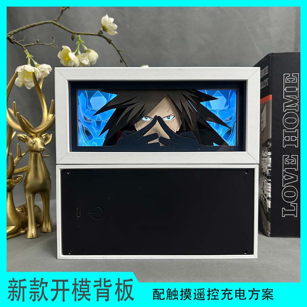Animation Paper Carving Lamp Secondary Nightlight Desktop Ornaments Bedroom Decorative Lamp Yuzhibo Spot Light Box Wooden Frame