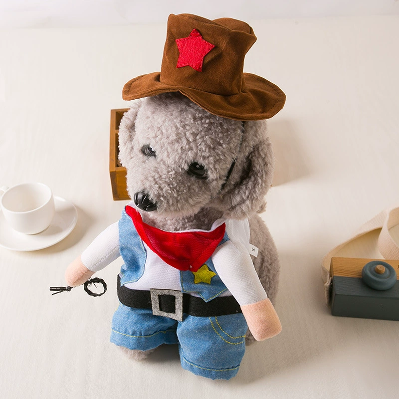 Трансграничная собака кошка забавная джинсовая трансформация стоячий Мишка коррида Забавное платье стоячий