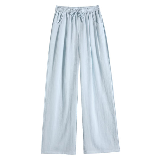 2025 Summer New Linen Ice Silk Wide Leg Pants High Waist Cotton Linen Yamamoto Pants Thin Casual Pants Women