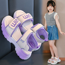 女童凉鞋夏季2025新款韩版运动软底露趾女孩中大童学生儿童沙滩鞋