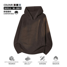 冬季美式连帽徽章毛衣拉链开衫情侣慵懒针织衫男外套潮牌休闲宽松