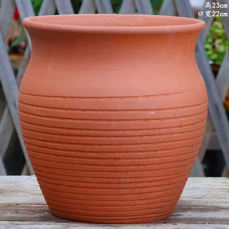大口径グリーンダルシム多肉植物オオバコ紫大万百クリエイティブ陶器ポット粗い陶器砂土陶器ポット植木鉢大型レトロ|undefined