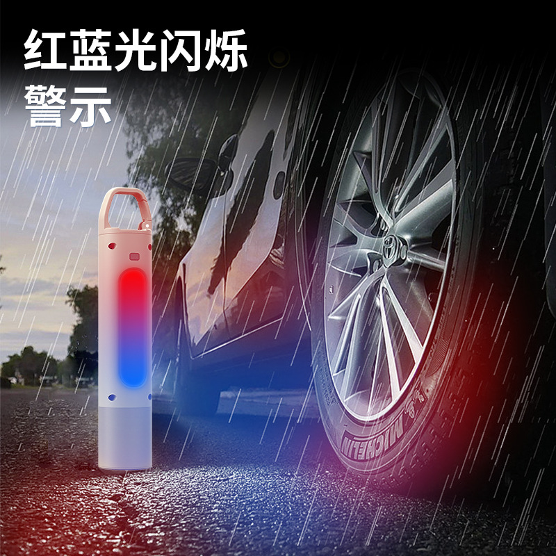 Linterna láser blanco cola de alta presión de doble arco de seguridad encendedor luz lateral de advertencia cubierta de luz suave linterna de iluminación