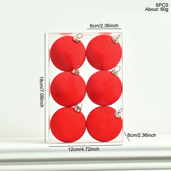 6-6PCS flocking balls-red