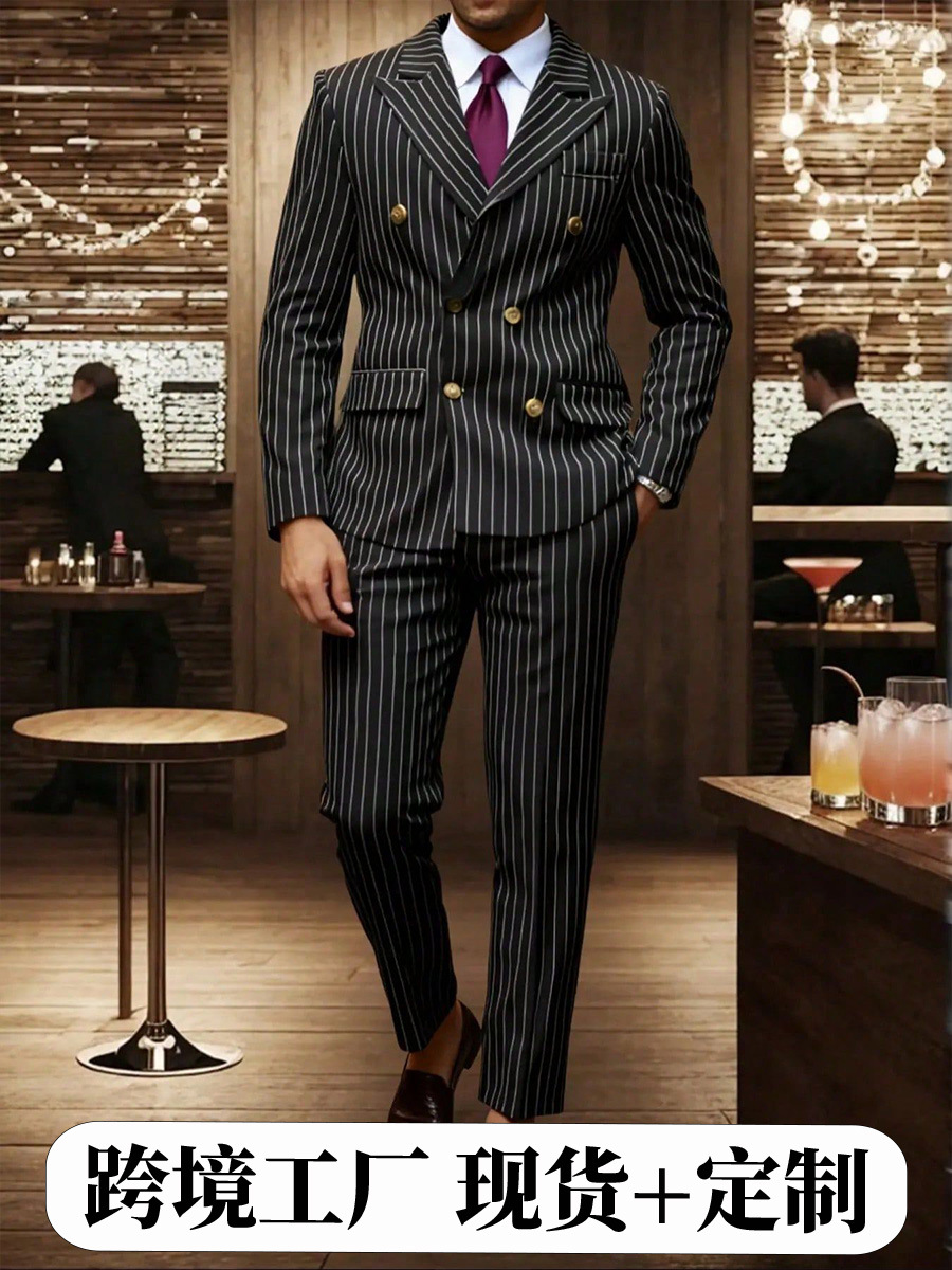 Traje a Rayas para Hombre de Poliéster para Banquetes